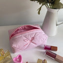 BOWS STRIPED SWEET MAKEUP BAG