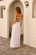 Blanco by Nature Eleanor Dress in white, back view with strappy open back