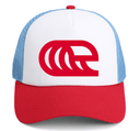 5 PANEL MESH BACK TRUCKER WAVE LOGO HAT - Las Olas