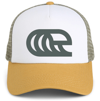5 PANEL MESH BACK TRUCKER WAVE LOGO HAT - Las Olas