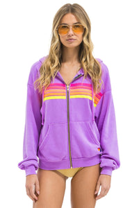 5 STRIPE ZIP HOODIE RELAXED - Las Olas