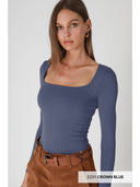 SQUARE NECK LS TOP