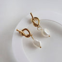 KNOTTED PEARL DROP EARRINGS