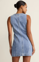 JOLIE DENIM SEAMED MINI DRESS