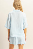 RELAXED LINEN SHORT SLEEVE SHIRT