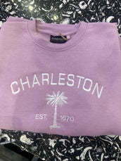 CHARLESTON SC PALM CREWNECK - Las Olas