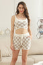 CHECKERED PATTERN SOFT CROP TANK TOP - Las Olas