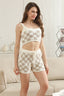 CHECKERED PATTERN SOFT CROP TANK TOP - Las Olas