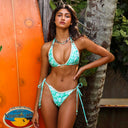 CROCHET DIPPED CHEEKY TIE BIKINI BOTTOM - Las Olas