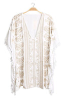 PAISLEY & FLORAL EMBROIDERED PONCHO