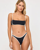 Elle Bikini Bottom - Black - Cream - Las Olas