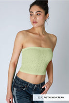 FLORAL LACE TUBE TOP - Las Olas