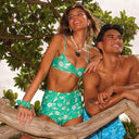 GATHERED MINI CROP BIKINI TOP - Las Olas