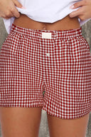 HIGH WAIST PLAID SHORTS - Las Olas