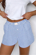HIGH WAIST PLAID SHORTS - Las Olas