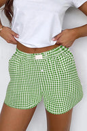 HIGH WAIST PLAID SHORTS - Las Olas