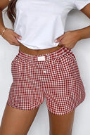 HIGH WAIST PLAID SHORTS - Las Olas