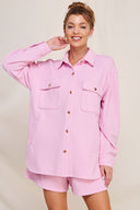 JACQUARD KNIT SHIRT JACKET W/PKTS - Las Olas