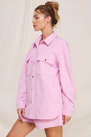 JACQUARD KNIT SHIRT JACKET W/PKTS - Las Olas