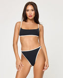 Kourt Bikini Bottom - Black - Cream - Las Olas