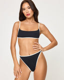 Kourt Bikini Bottom - Black - Cream - Las Olas