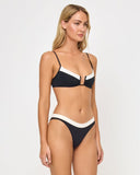 Mercer Bikini Bottom - Black - Cream - Las Olas