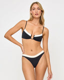 Mercer Bikini Bottom - Black - Cream - Las Olas