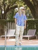 MULTI STRIPE LEISURE STRETCH BUTTONUP - Las Olas