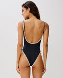 Nadia One Piece Swimsuit - Black - Cream - Las Olas