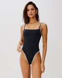 Nadia One Piece Swimsuit - Black - Cream - Las Olas