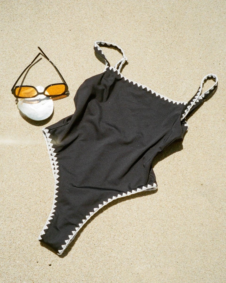Nadia One Piece Swimsuit - Black-Cream - Las Olas – Las Olas