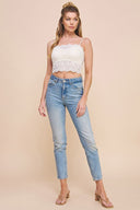 SCALLOP LACE BRALETTE CAMI W/ADJUSTABLE STRAPS - Las Olas