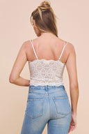 SCALLOP LACE BRALETTE CAMI W/ADJUSTABLE STRAPS - Las Olas