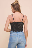 SCALLOP LACE BRALETTE CAMI W/ADJUSTABLE STRAPS - Las Olas
