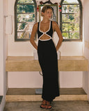 Steph Dress - Black - Cream - Las Olas
