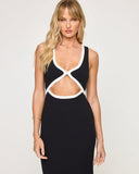 Steph Dress - Black - Cream - Las Olas