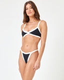 Taylor Bikini Top - Black - Cream - Las Olas