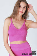VINTAGE RIBBED V-NECK BRA TOP - Las Olas
