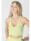 VINTAGE RIBBED V-NECK BRA TOP - Las Olas