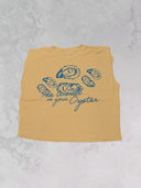 WORLD IS YOUR OYSTER CROPPED MUSCLE TANK - Las Olas